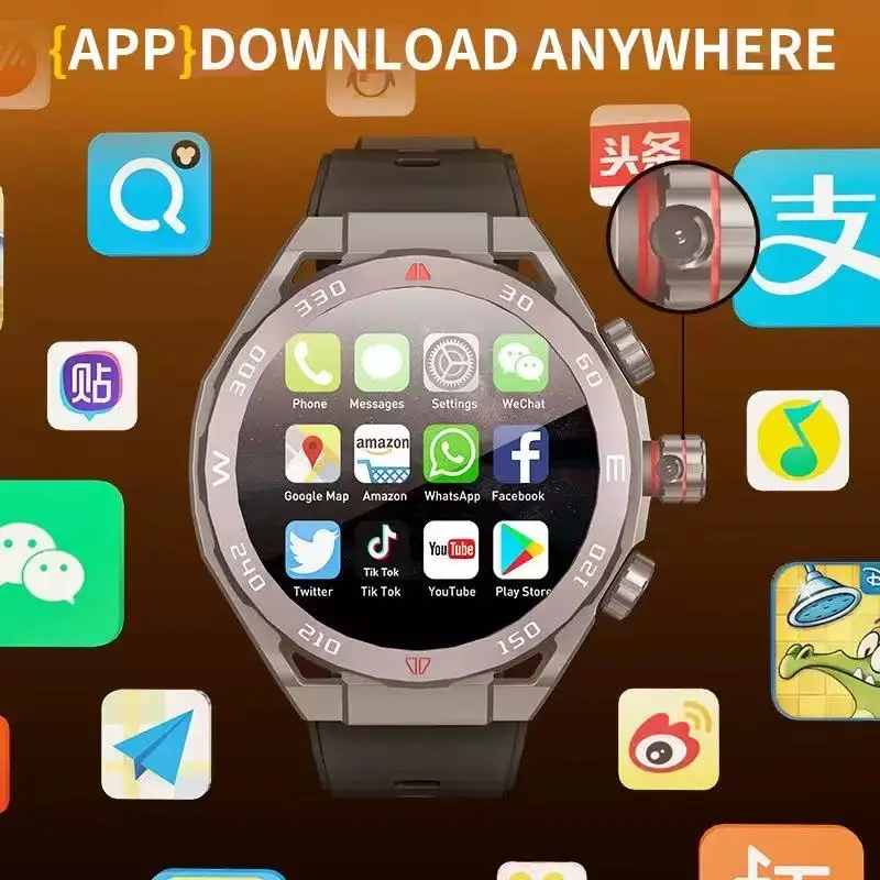 

Смарт-часы 2025 года, GPS-навигация, AMOLED HD-экран, фитнес, 4G, SIM-карта, камера, видеозвонок, водонепроницаемый