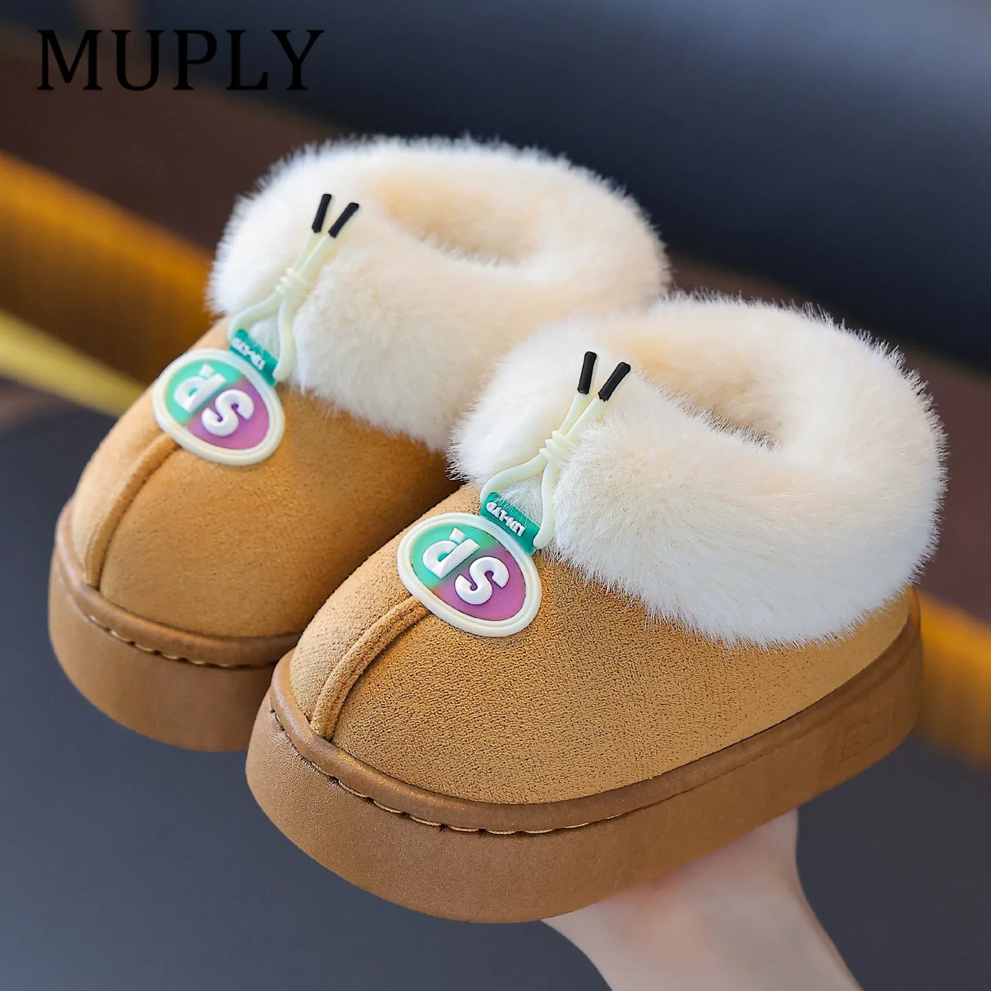 Children Winter Fashion Cotton Shoes Girl Soft Plush Outdoor Flat Anti Slip Comfortable Shoes Boys Thick-soled Cotton Shoes