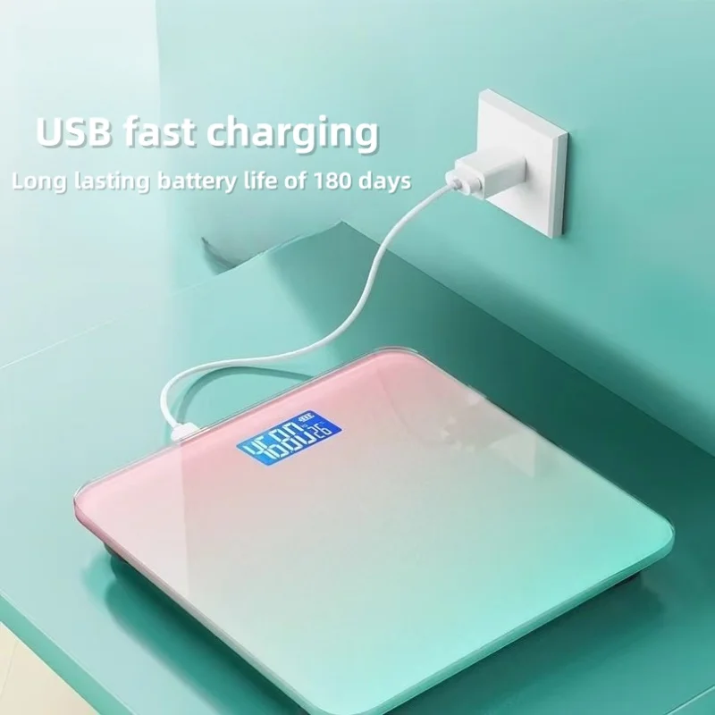 Gradient Color Intelligent LCD Electronic Scale Digital Display Glass Weight Scale Balance Body Electronic Scale For Weight Meas