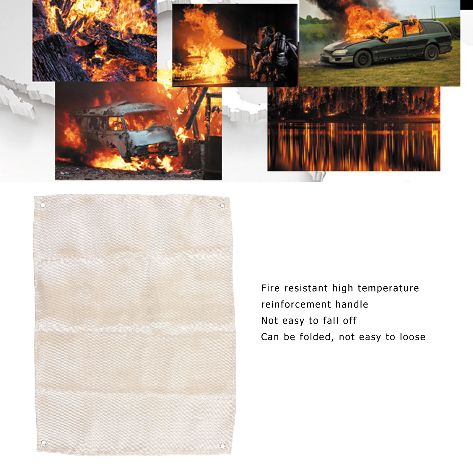 ZK30 Fire Blanket Glass Fiber High Temperature Resistant Emergency Flame Retardant Blanket