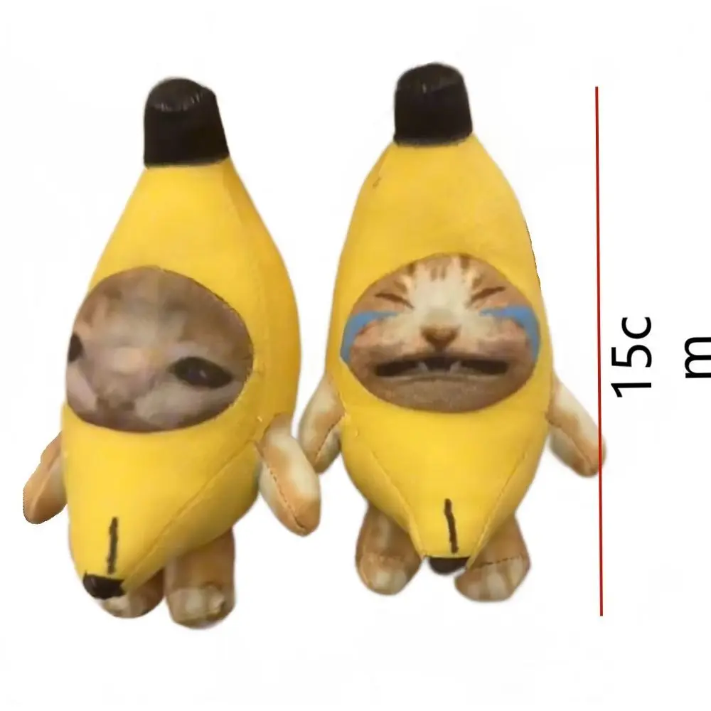 Banana Cat Doll Pendant Keychain Crying Happy Banana Cat