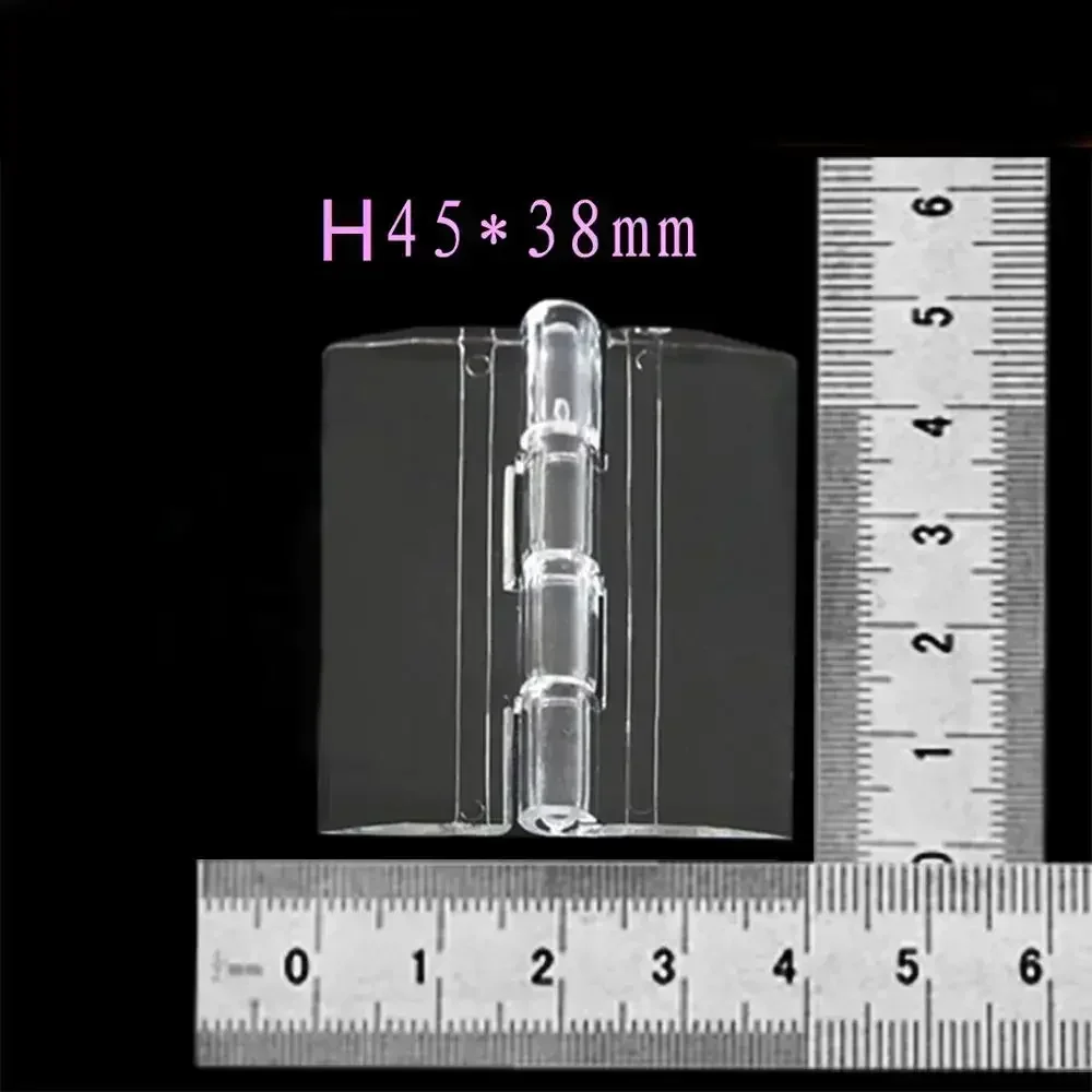 yes200Pcs Clear Acrylic Hinge Transparent Perspex Folding 1-3/4 *1-1/2 Inch Plexiglass Organic Glass H45X38MM