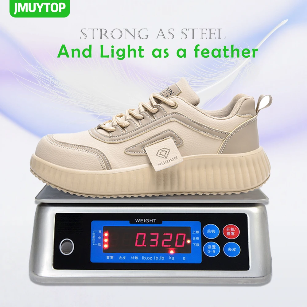 

Woman Safety Work Shoes luxury Summer Boots Fashion Steel Toe women Shoes Puncture-proof Non-Slip casual style Female Sneakers