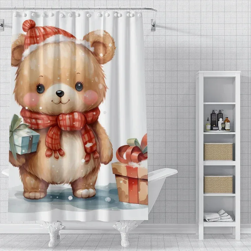 

ZHL22Home decoration shower curtains for bathroom waterproof curtain fabric Modern Nordic style Living Room Merry Christmas 2Ol%