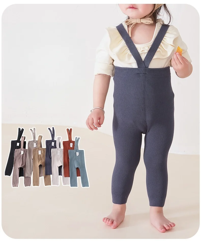 0-2T Newborn Baby Tights 8 Color Suspender Pants Soft Comfortable Leggings Infant Boys Girls Daily Pantyhose Clothing