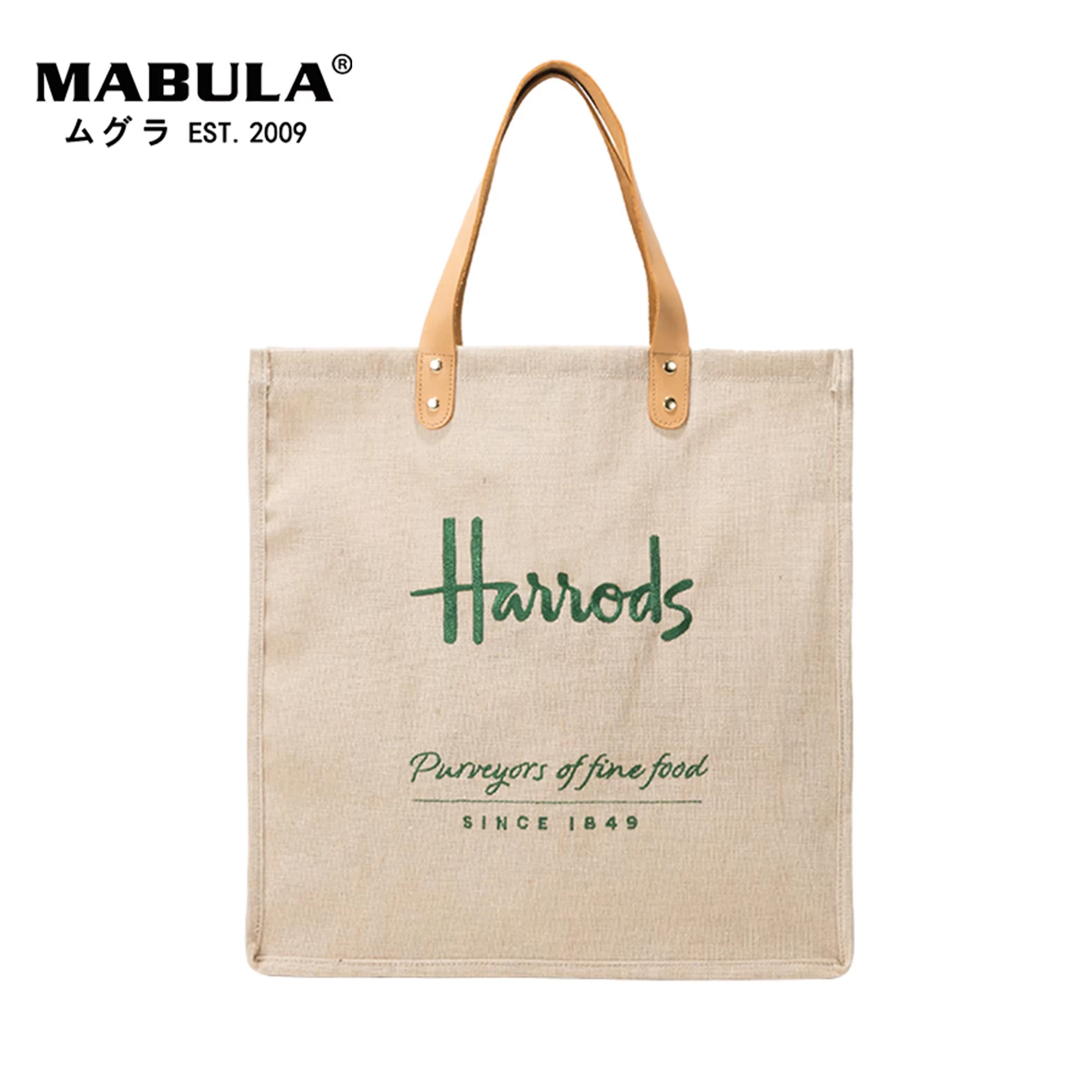 

MABULA Embroidery Linen Tote Shopper Bag Large Capacity Casual Work Handbag and Purses for Shopping Reusable Commuter Jute Bag