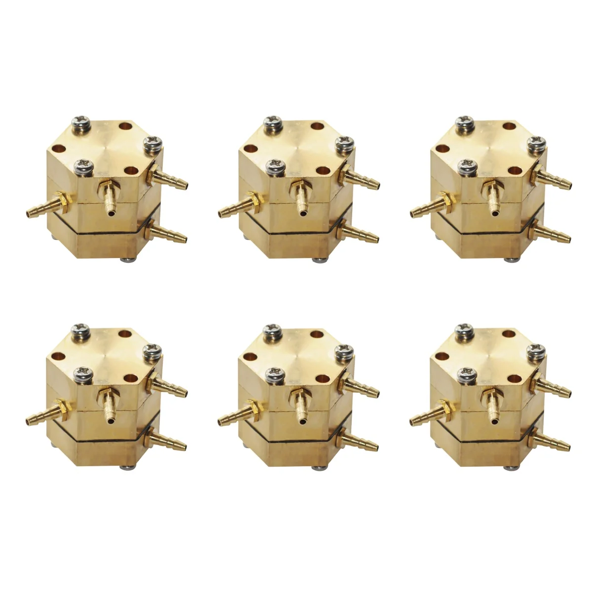 

1/6pcs Dental Lab Air Water Valve Hexagonal with Pressure Regulator Fits 4mm Hose for Chair Unit