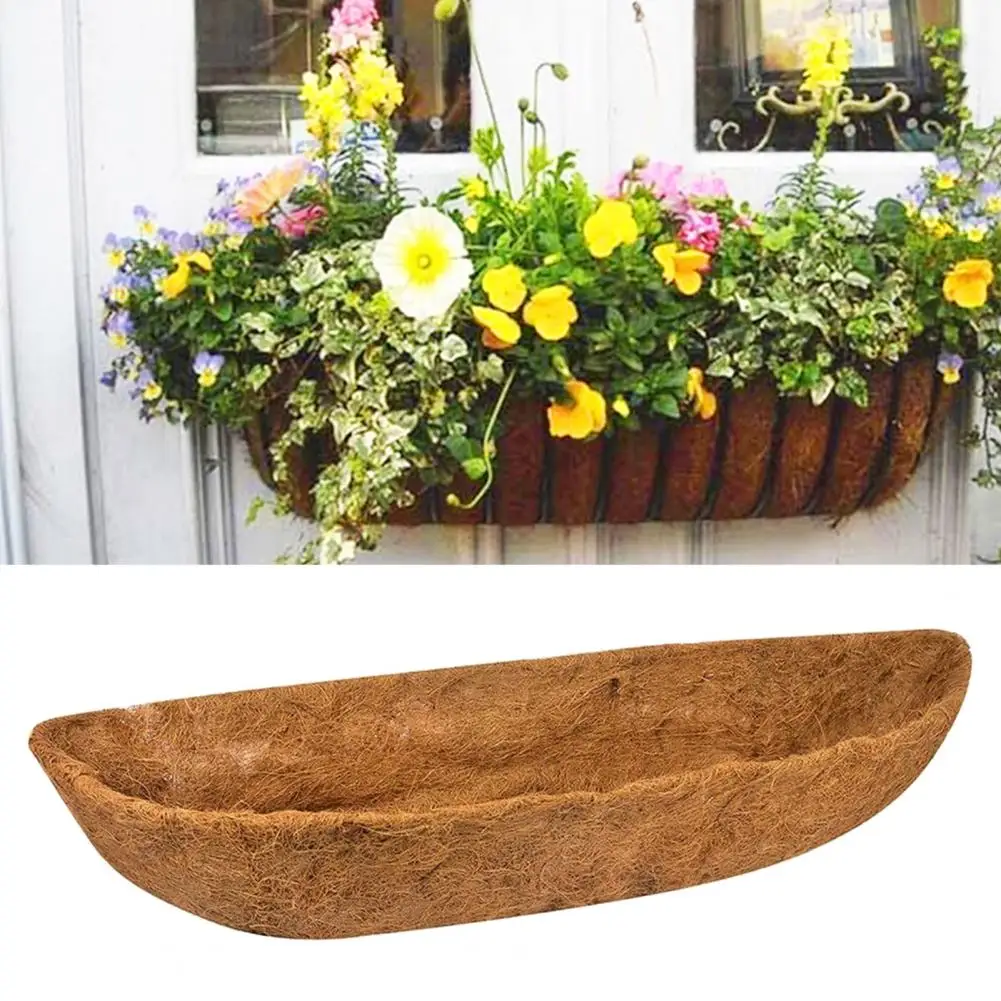 

Plant Basket Coco Coir Liner Rectangle Coco Coir Liner Premium Coco Coir Liner for 36/48-inch Flower Baskets Foldable for Wall