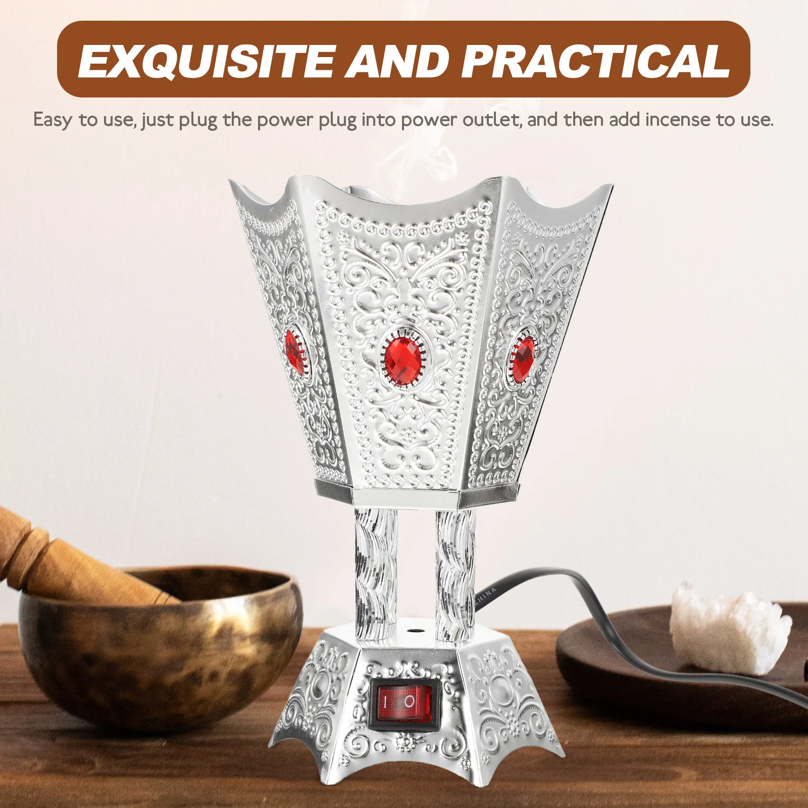 

Incense Burner Retro Style Desktop Aroma Heater Reusable Censer For Electric Incense Burner Home Decor Eu Plug