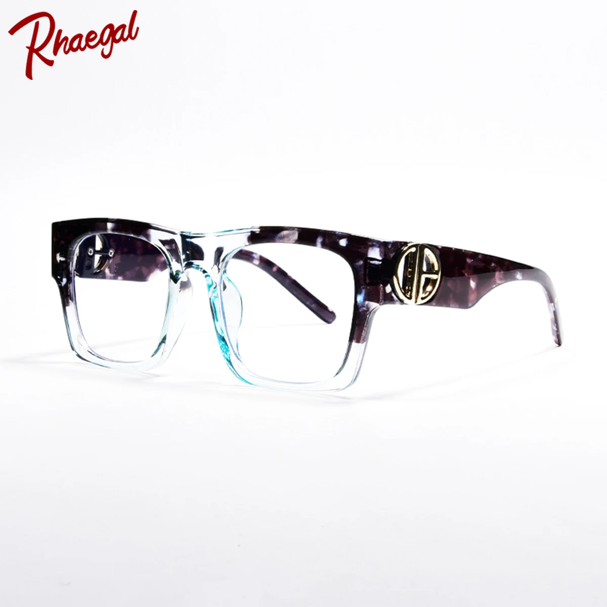 Rhaegal Trendy Oversized Square Women Men Clear Lenses Glasses Fashion Unisex Transparent Glasses for Enhancing Style