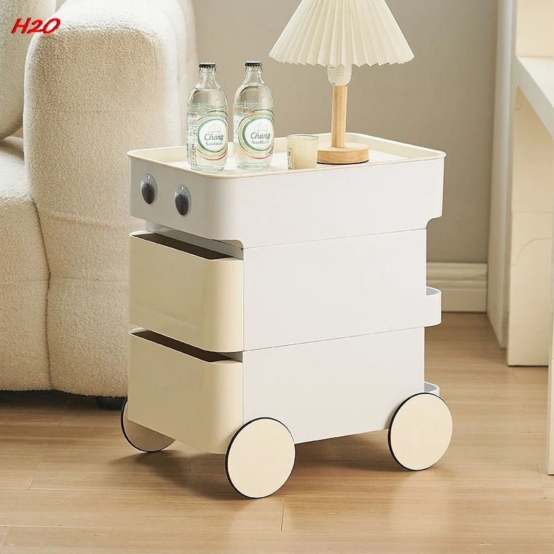 H2O Nordic Creative Nightstand Replacement Network Red Living Room Home Bedside Cabinet Modern Removable Trolley Storage Cabinet