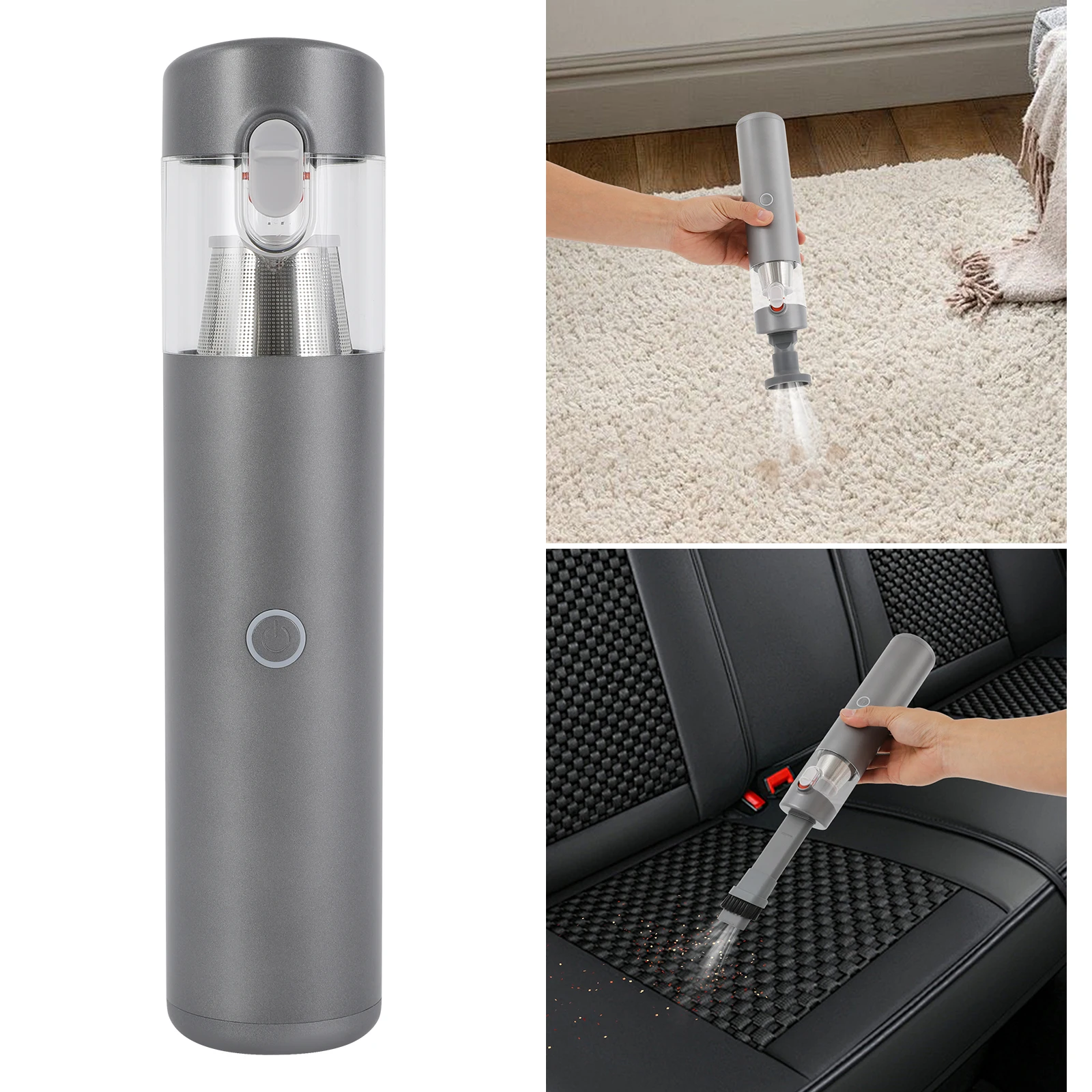 Aspiradora de Mano Inalámbrica 3 en 1, Aspiradora Portátil para Auto con Gran Potencia de Succión para Hogar, Auto y Mascotas