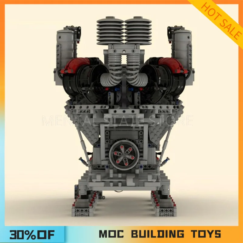 [4777PCS]맞춤형 MOC V16 디젤 엔진 창의적 블록 세트 STEM 교육용 장난감 DIY 건설 모델 키트 생일 선물