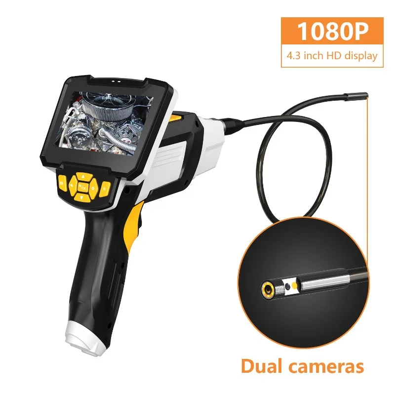Inskam112-2 Dual lens steerable industrial endoscope automotive pipe maintenance high definition inspection