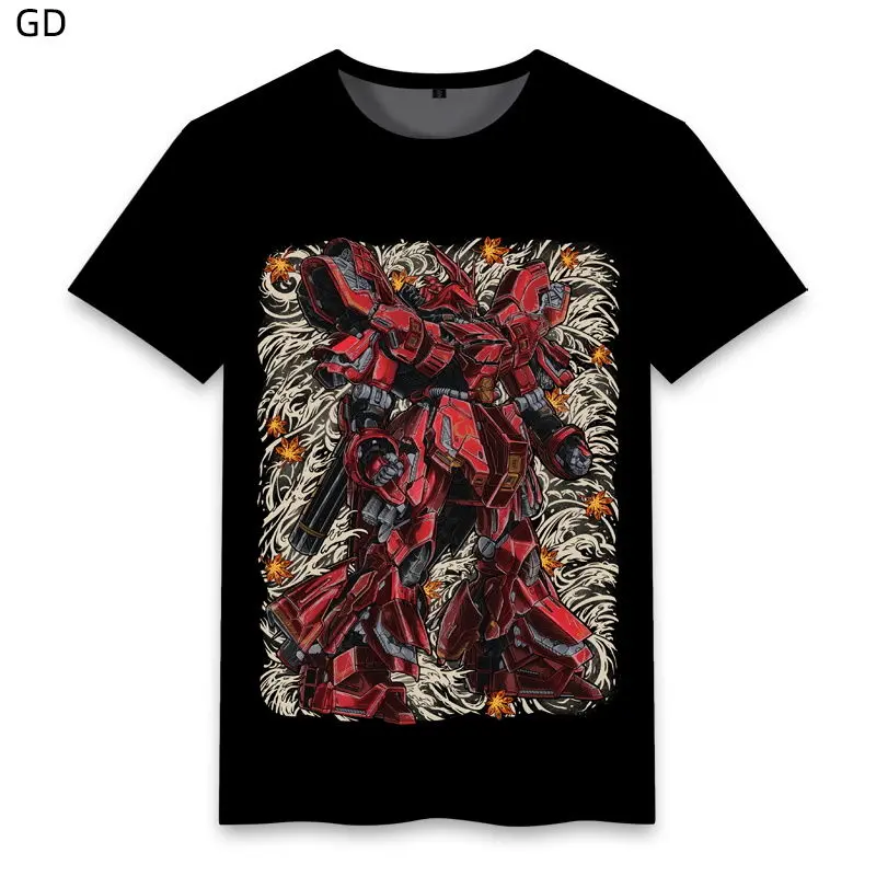

Gundam Unicorn-style Pure Cotton Short-sleeved T-shirts for Both Men and Women, Summer Clothing Related To 2D Anime for Students