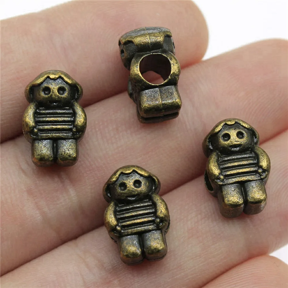 Character Love Big Hole Beads Loose Spacer Accessories Parts Boys Jewelry Bulk Romantic Cheapest Items