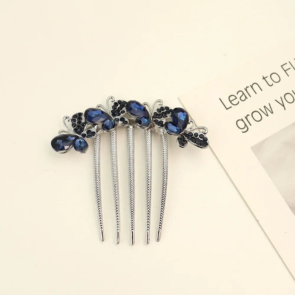 Women Pearl Crystal Hair Comb Fashion Rhinestone Decorative Hair Card Headwear Girls\' Hair Accessories