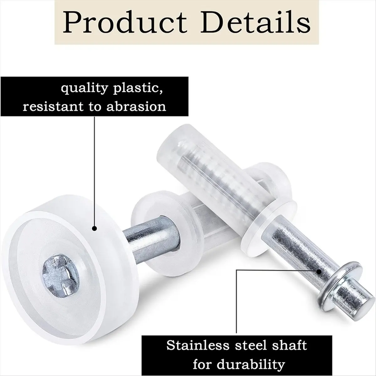 ABLG & Bi-Fold Door Top Roller Guide Wheel and Top Pivot,Spring Loaded Bifold Door Hardware Kit Bifold Closet Door Repair Kit,A