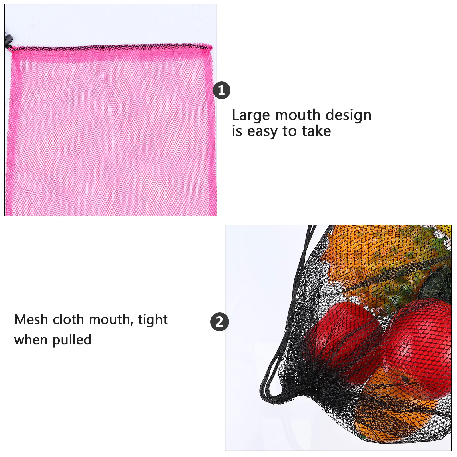 

6pcs Drawstring Mesh Bag Polyester Storage Pouch Portable Tote Bags Travel Outdoor Camping Hiking Yoga Picnic Beach Lightweight