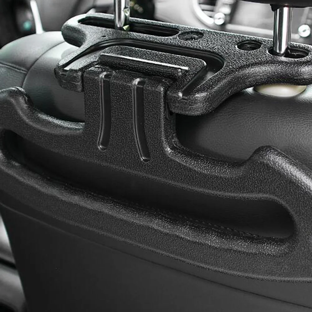 

Black ABS Car Seat Headrest Hanger for Clothes Coats Suits Shirts Tidy Travel Storage Car Clothes Hanger for Vehicle Safety