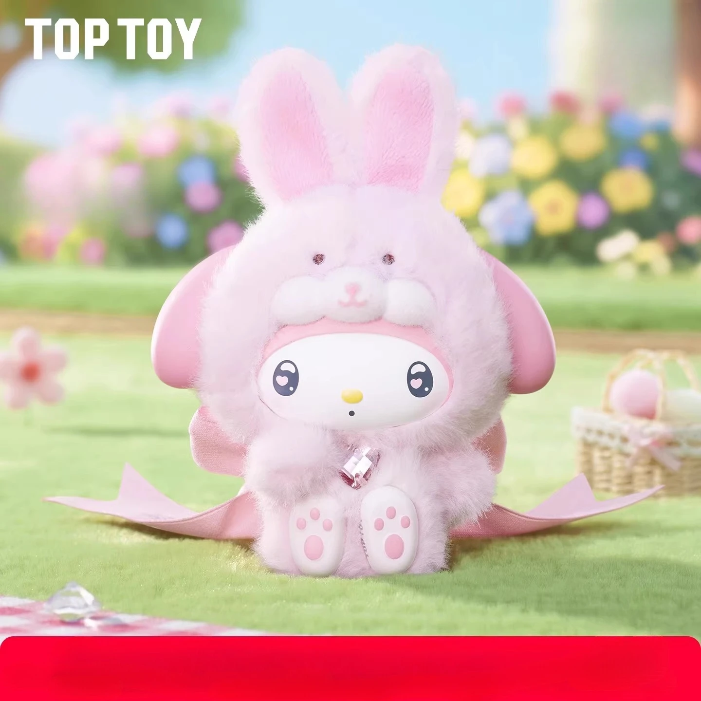 

TOPTOY Sanrio Family Diamond Bunny Baby Series Blind Box Cute Kuromi Anime Figure Desktop Ornament Kawaii Collectible Doll Gift