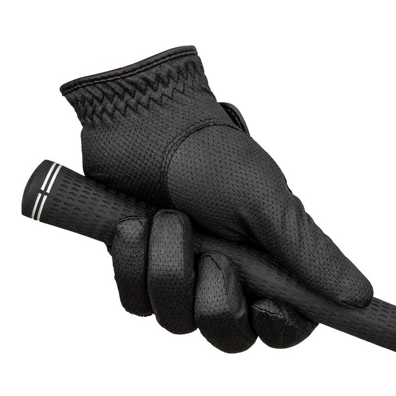 PLAYEAGLE Black Golf Glove Men's Left Right Hand Micro Soft Fiber Breathable Golf Gloves for Men