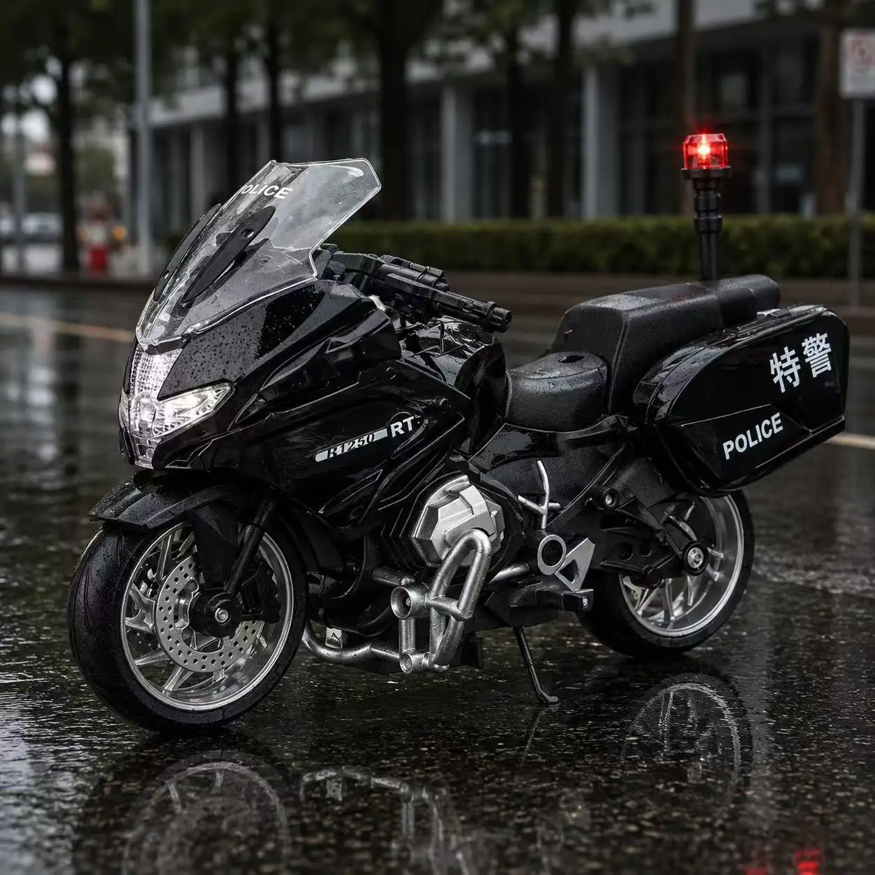 

Модель полицейского мотоцикла BMW R150 в масштабе 1:14, литая под давлением, из сплава, имитация мотоцикла, настольное украшение, игрушка для коллекции