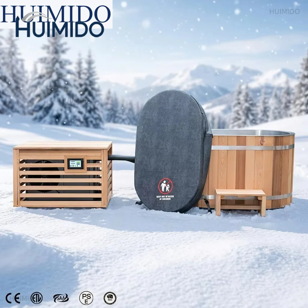Stainless steel ice bath Cold bath with chiller for sale, combined garden sauna and cold bath Outdoor set