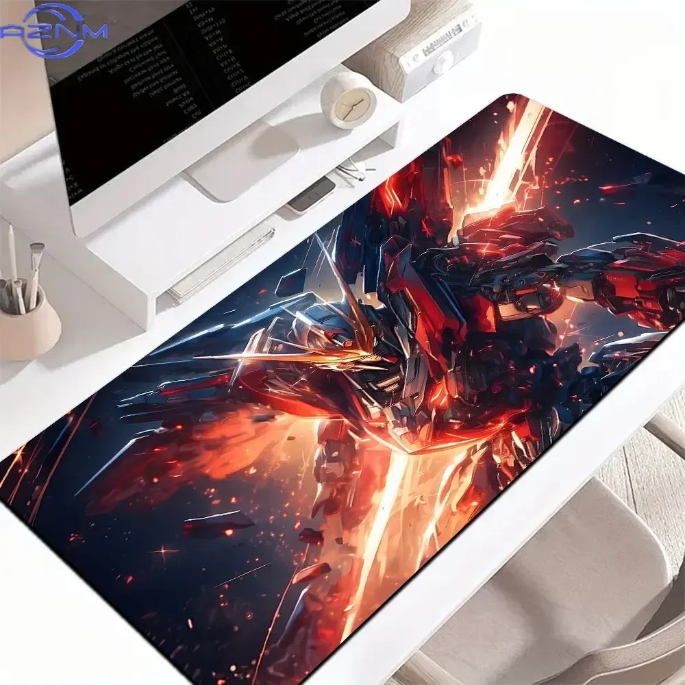 Anime Red Mecha Gundam Dynamic Battle Art Print Mouse Pad, Rubber Non-Slip Base, Smooth Surface for Gaming and Office Desktop Co