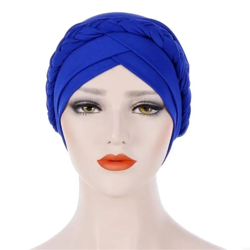 

N5KB Women Turban Pre-tied Headwrap Stretch Jerse Turban Women African Headwrap