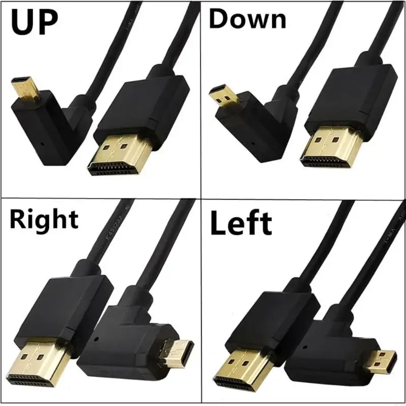 Cavo micro hdmi compatibile HDMI maschio a micro HDMI compatibile HD Cavo ad angolo sinistro destro da 90 gradi 4K60Hz per HDTV