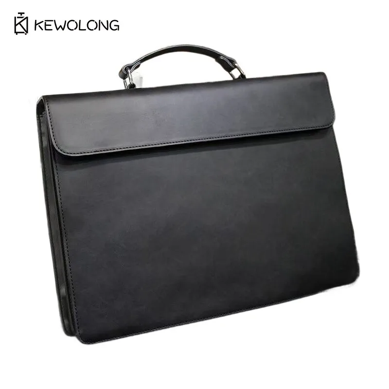 Retro Vintage Leather Messenger Bag for Men, Fashion Briefcase Handbag Shoulder Bag, Casual Business Crossbody Bag for Work