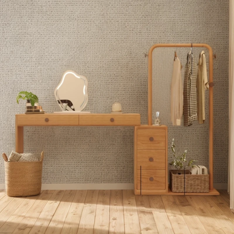 

Natural Drawer Vanity Table Storage Organiser Space Saving Modern Dressing Table Bedroom Luxury Mesa De Maquillaje Furniture