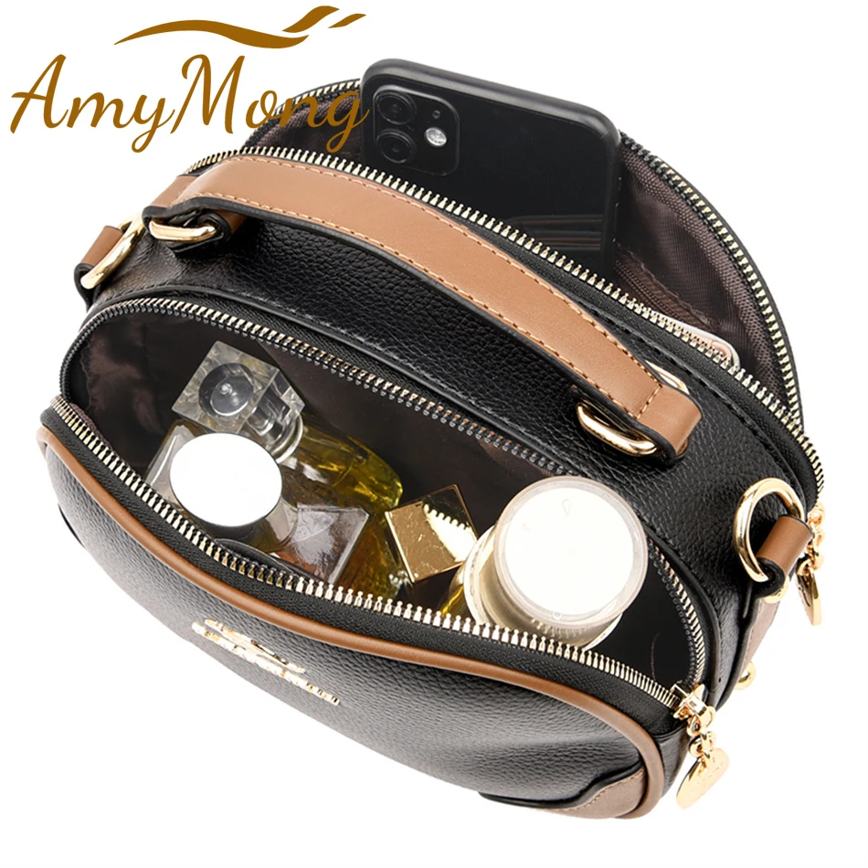 Multifunction Luxury Designer Handbag Purse Women Top-handle Bag Genuine Cow Leather Shoulder Messenger Corssbody Sac for Female