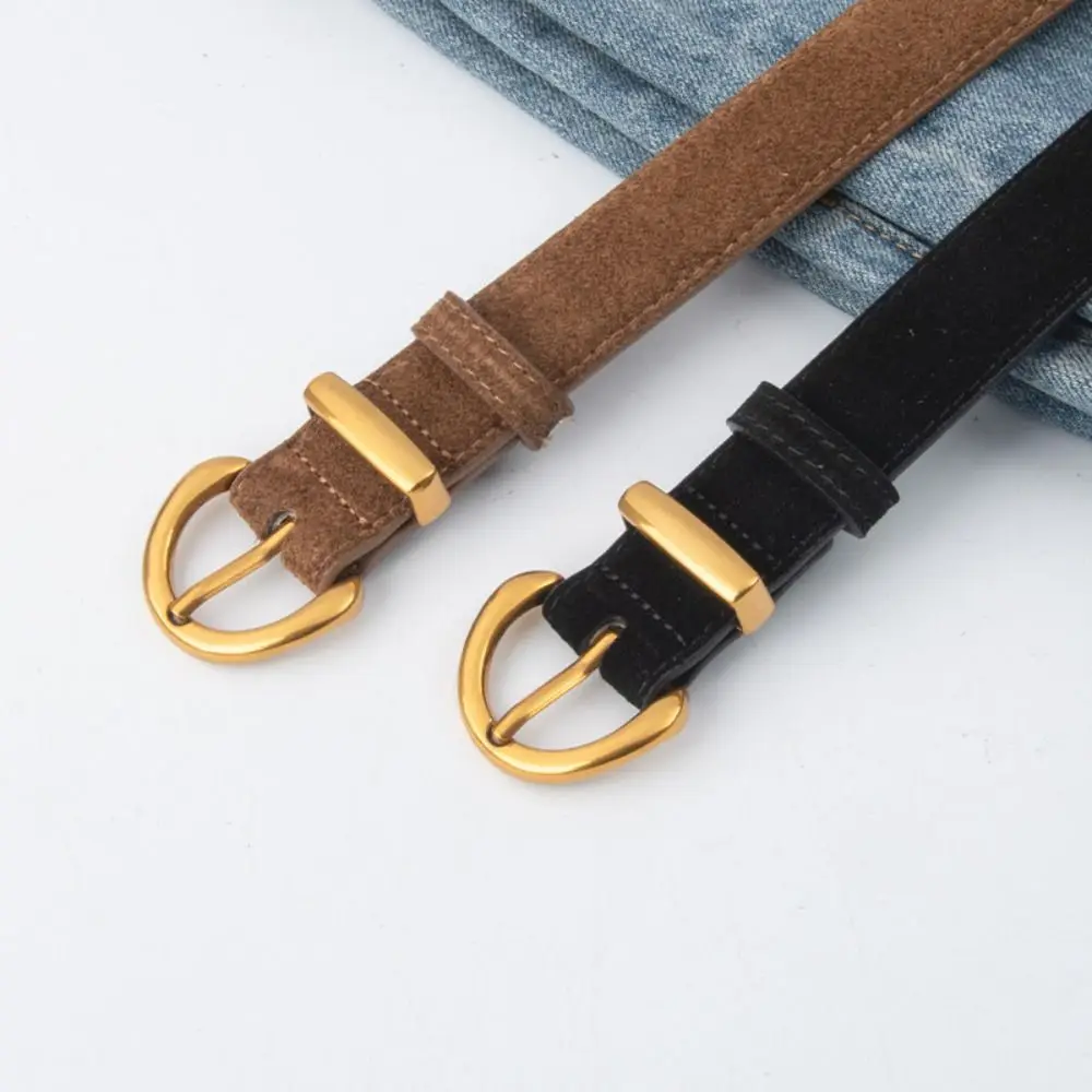 

Women Luxury Design Suede Leather Belt Trendy Casual Business Waist Strap Versatile Trouser Dress Belts