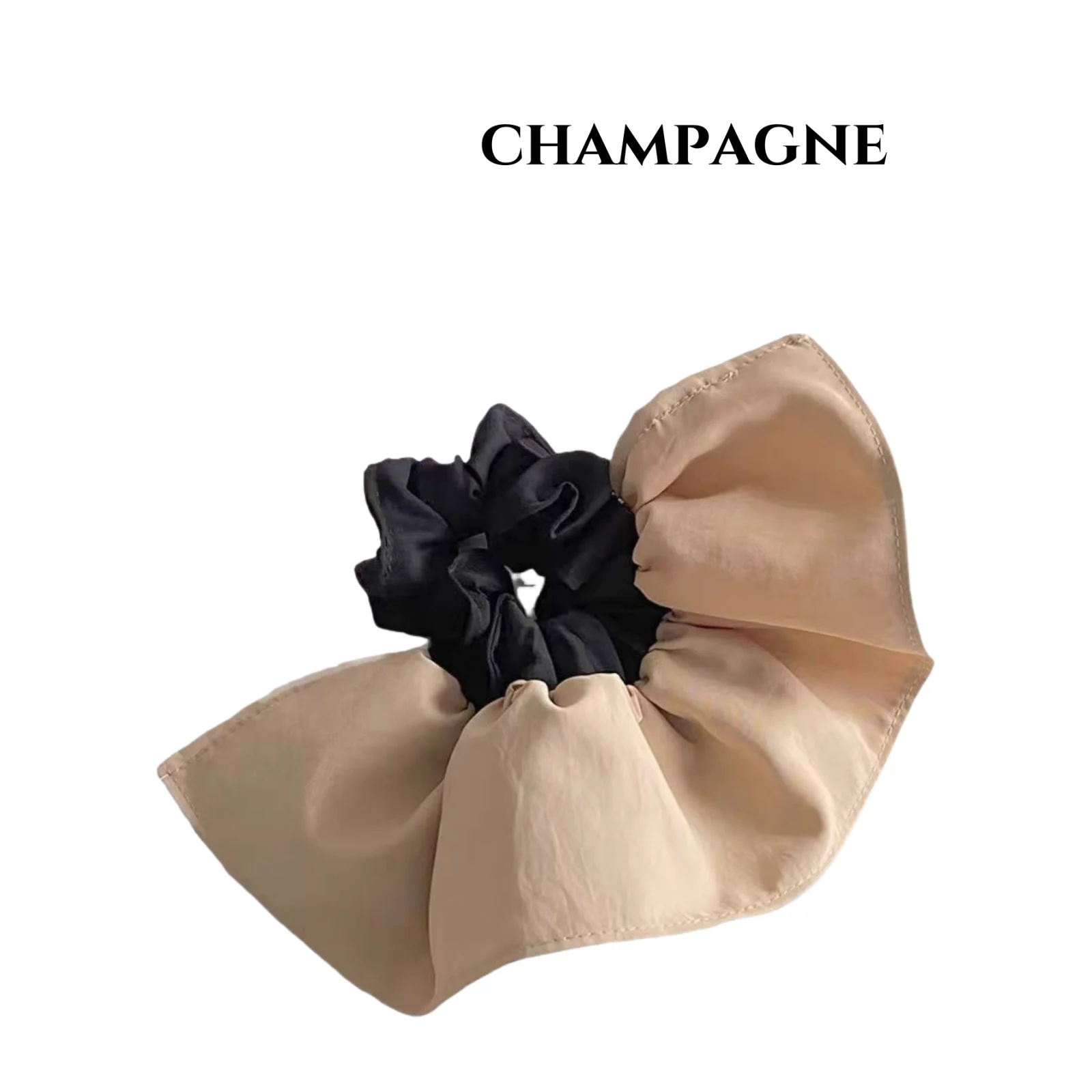 1 قطعة تنورة الرجعية تنحنح شريط طبقة مزدوجة Scrunchie ، ركاب مزاجه ذيل حصان الشعر حبل ، المتخصصة كبيرة Scrunchie زهرة الشعر