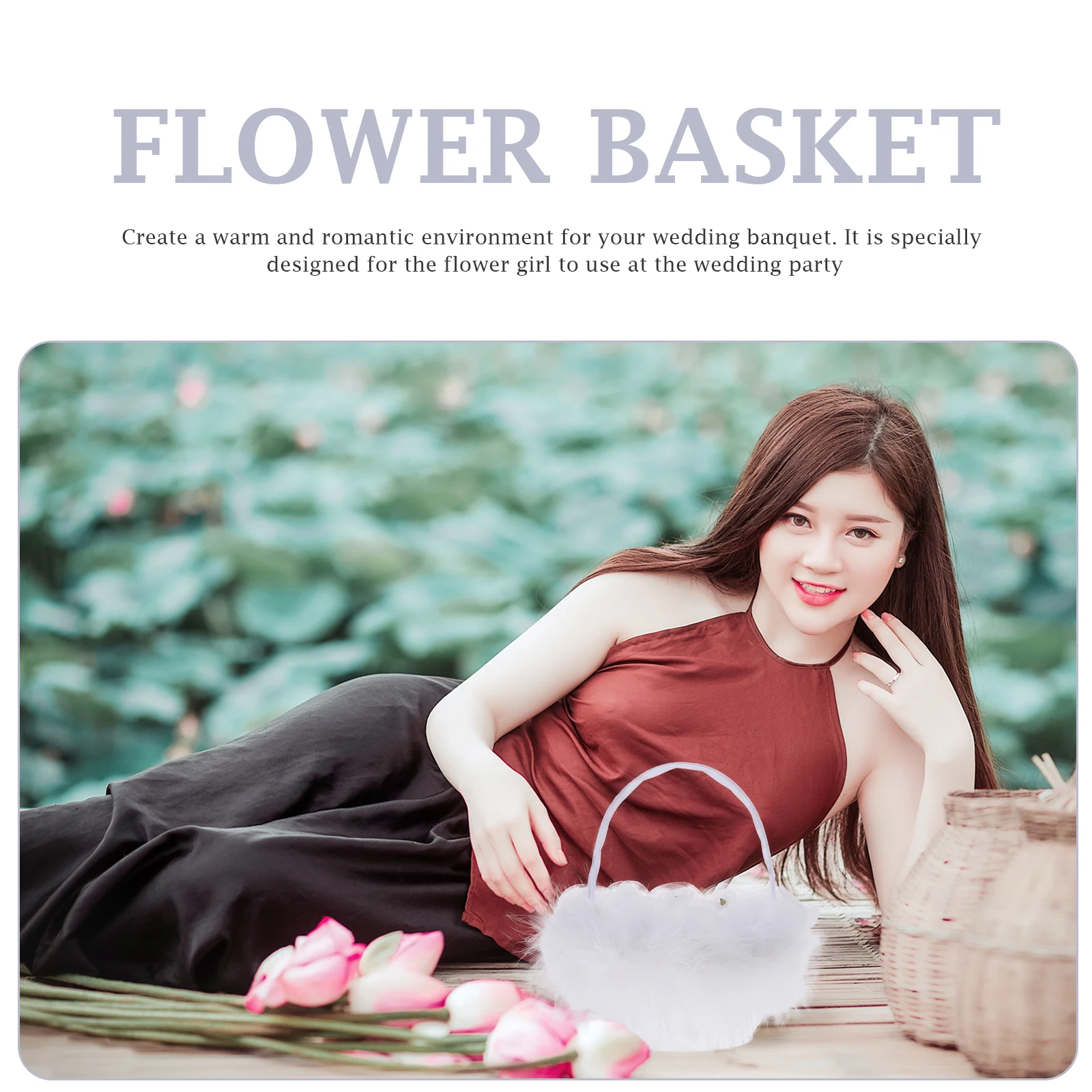 

Wedding Basket Flower Girl Scatter Petals Romantic Elegant Decorative Practical Display Storage Banquet Ceremony
