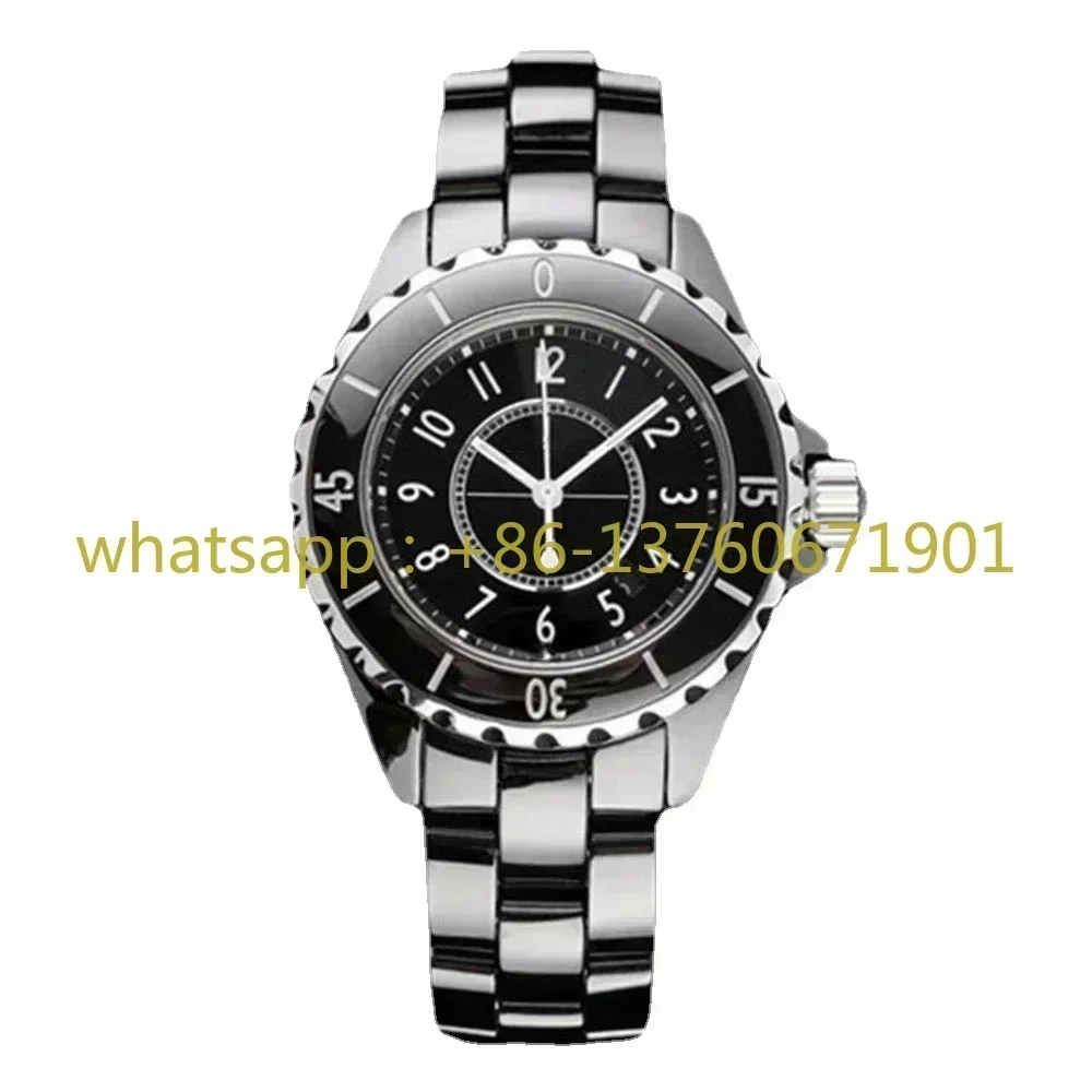 남녀공용 세라믹 쿼츠 시계, 스포츠 패션 원피스 시계, 화이트 블랙, 럭셔리 신상