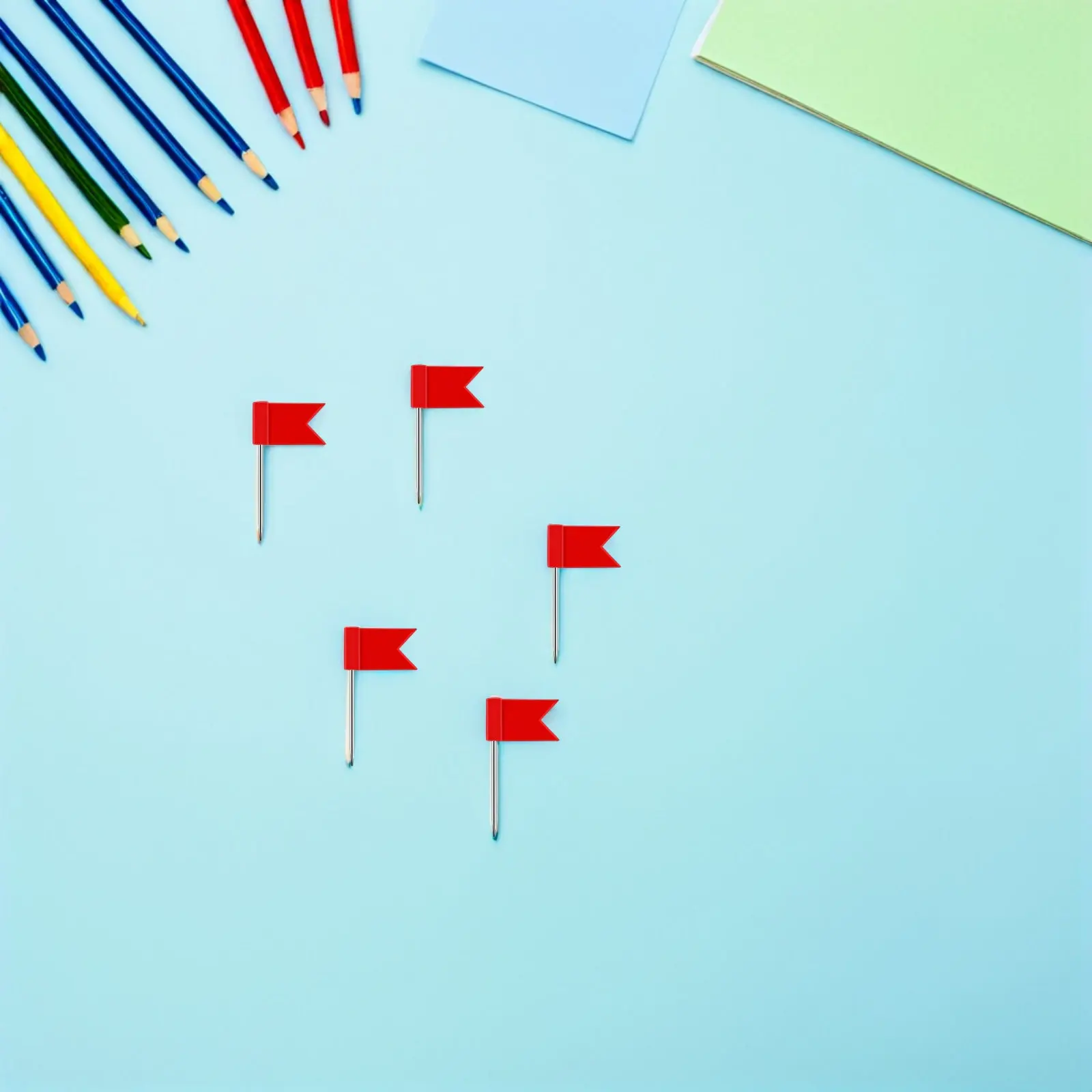 100Pcs Travel Flag Push Pins Map Push Tacks for Cork Board Decorative Colorful Map Markers for Office School Classroom