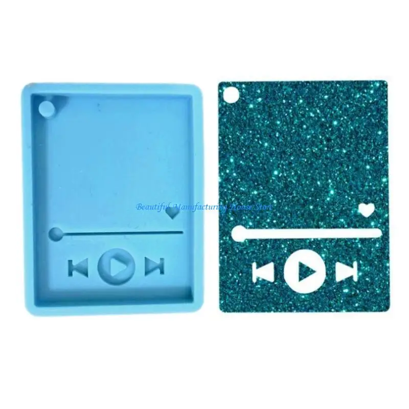E56A Glossy Resin Player Mold Epoxy Craft Keychain UV Resin Mold Music Player Silicone Mould DIY Crafts Polymer Clay Mold
