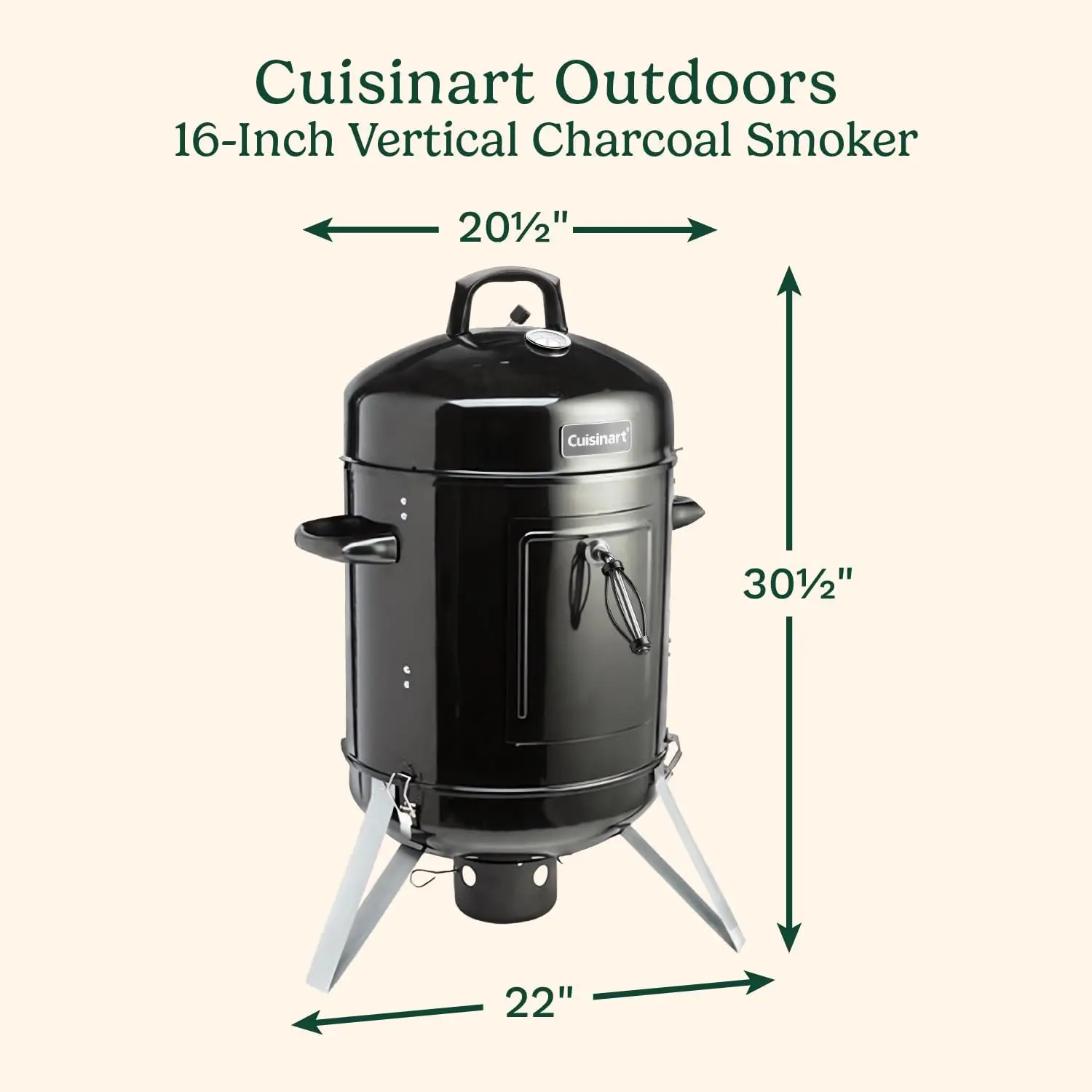 BBQ, Camping, Tailgates, Charcoal, No Color Mentioned, Integrated Thermometer, Water Bowl, Dual Vents, Chrome Plated Grates