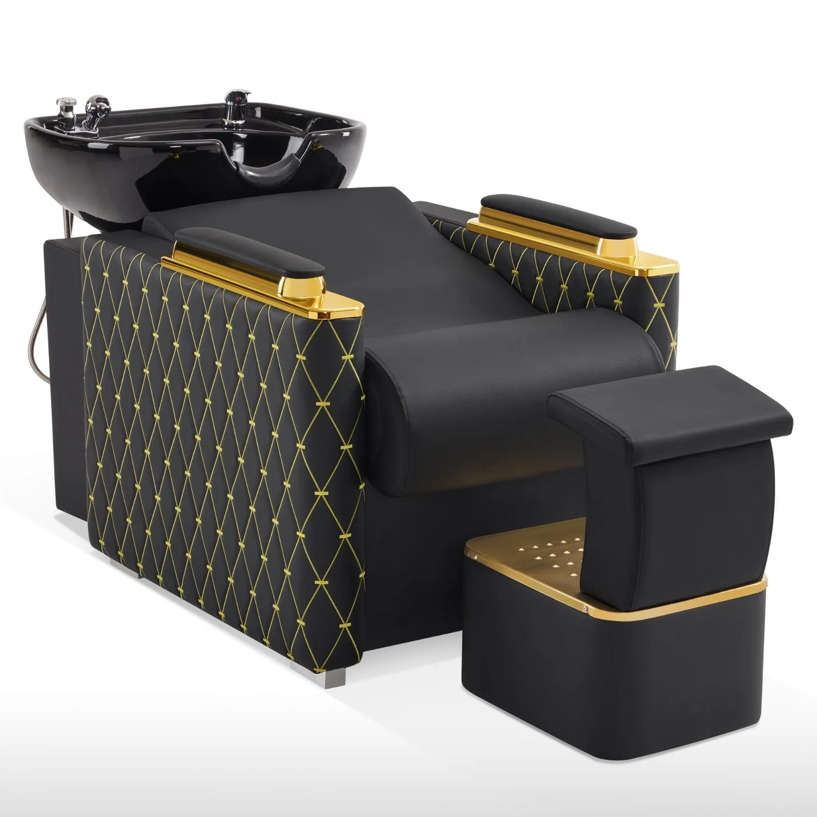 

Кресло-мойка для парикмахерской с керамической раковиной и подставкой для ног