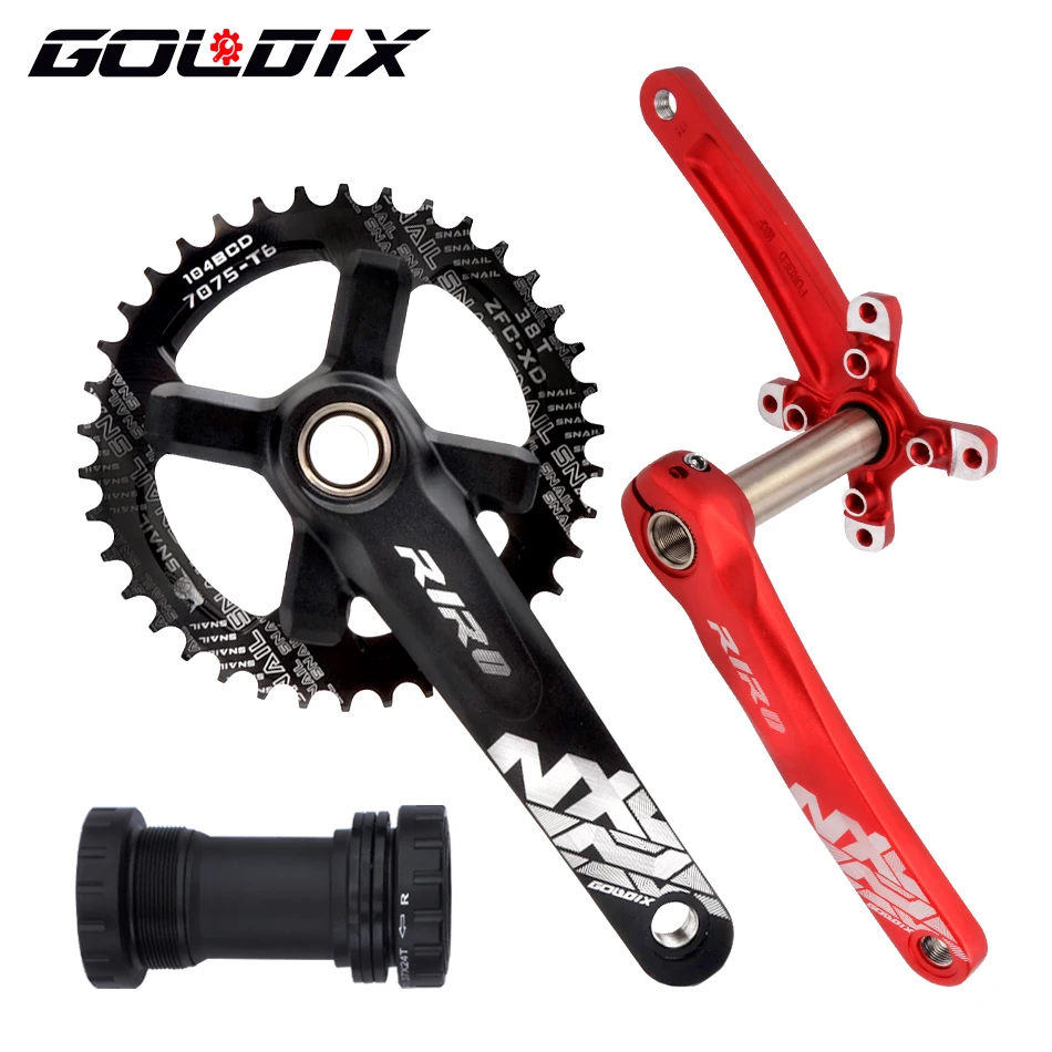 GOLDIX NX Bicikli crankset 104BCD Széleskörű Összehúzza magát 32-42T chainring 170/175mm Eltorzult crankbait Összeegyeztethető vel SHIMANO/SRAM 11-12speed