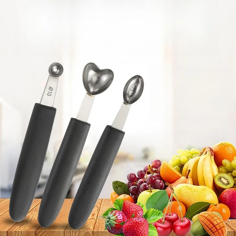 1pc Multifunctional Fruit Baller Scoop Simple Modern Design Household Kitchen Fruit Carving Gadget
