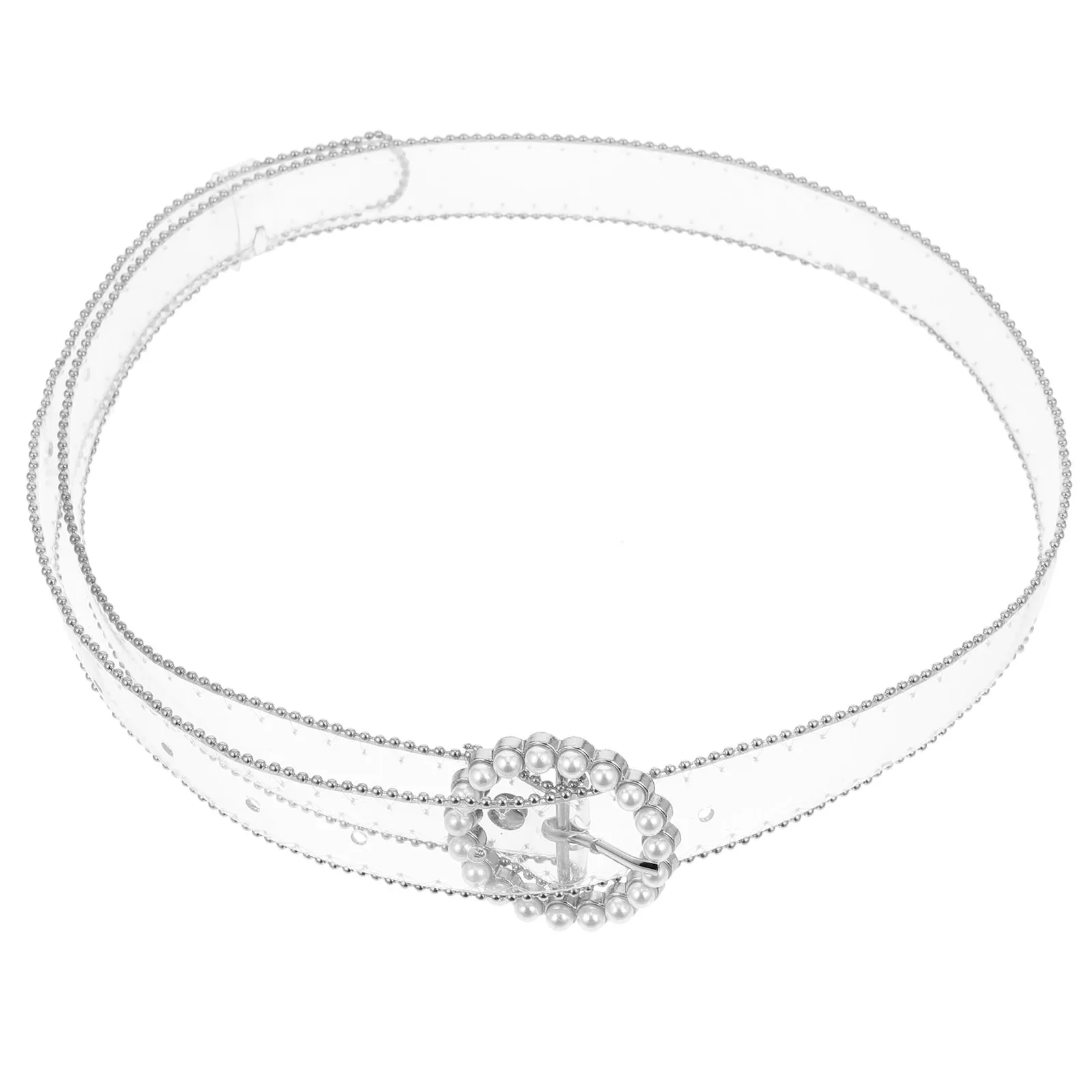 Pearl Design Waist Belt Imitation Pearl PVC Zinc Alloy Lightweight Comfortable Dress Decorative Belt Adjustable Fashion
