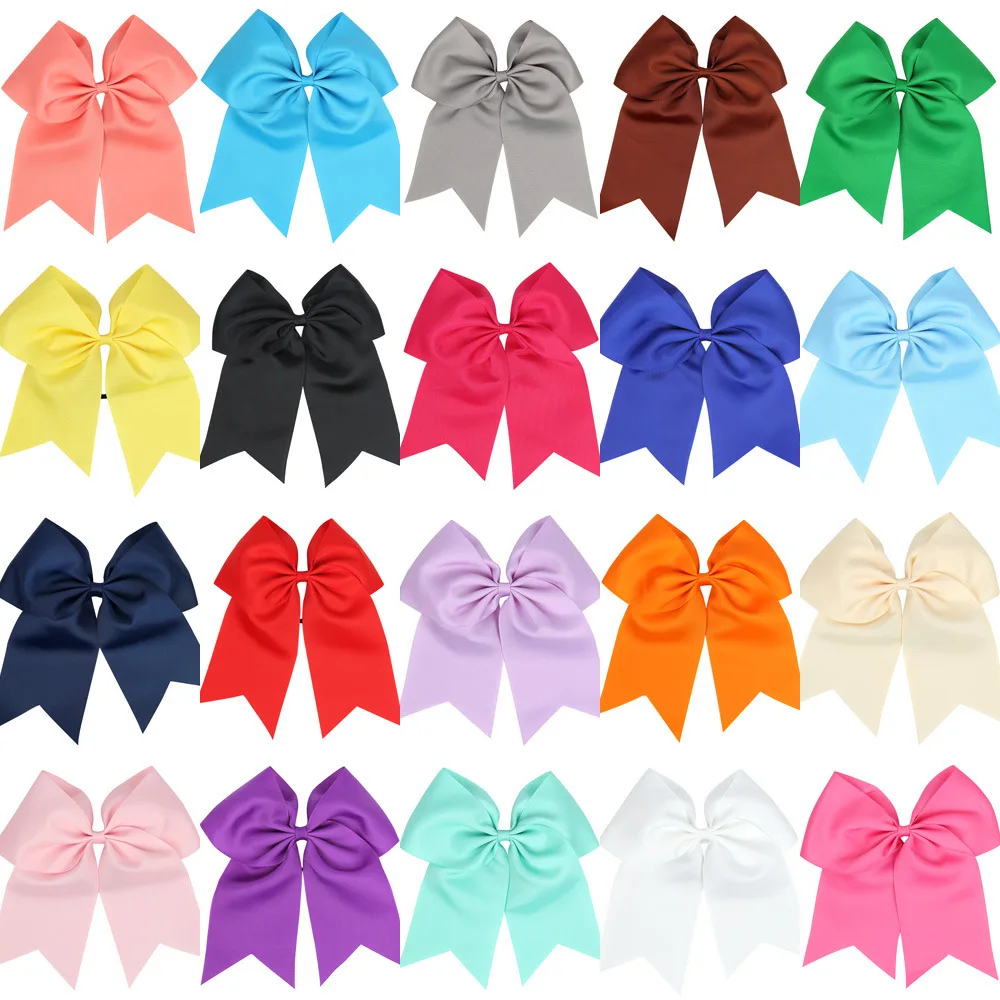 European and American girls big bow headband children's big dovetail solid color rubber band hair accessories baby headgear image 3