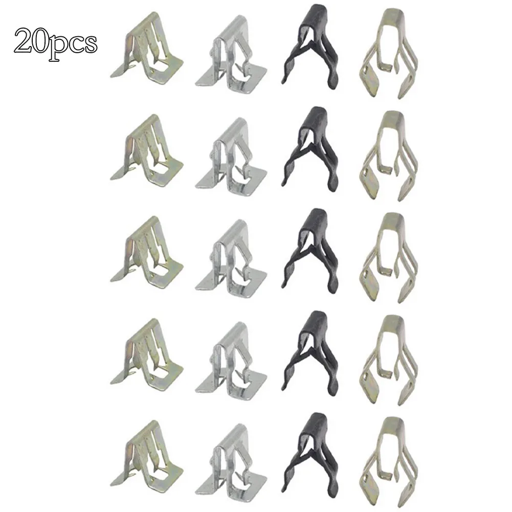 20x Metal Retainer Clip Universal Car Dashboards DVD CD Panel Interior Trim Plate Fixed Clip Buckle Car Interior Accessories