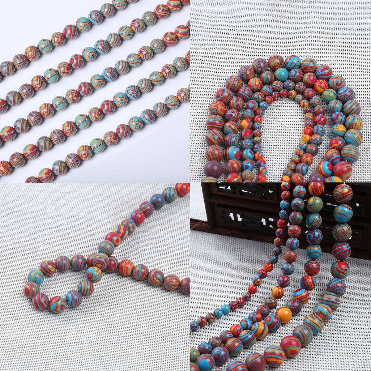 

62Pcs Black Peacock Stone Beads 6Mm Round DIY Craft Jewelry Accessories for Home Decoration Creative Projects Round Beads