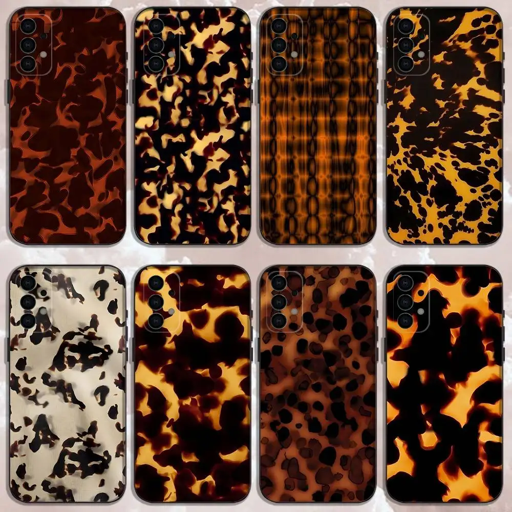 

Tortoise Shell Marble Phone Case For Samsung Galaxy A73,31,32,72,41,53,52,71,22,5G,Note,J7,8,9 Soft Black Cover