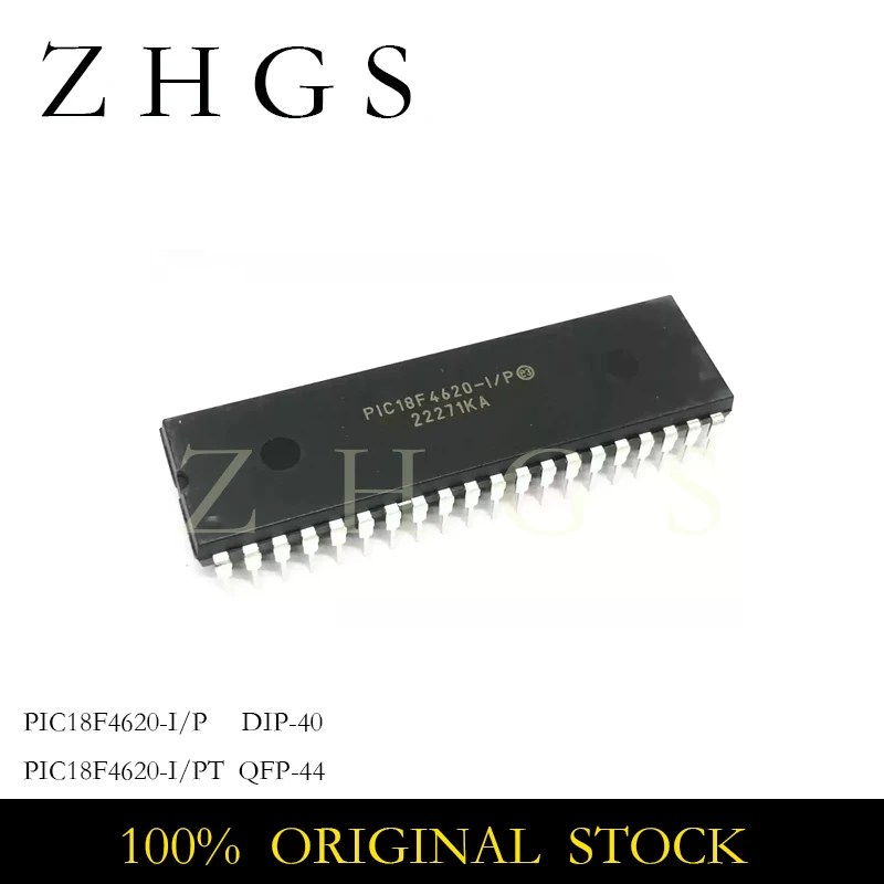5PCS PIC18F4620-I/P PIC18F4620 DIP-40 PIC18F4620-I/PT PIC18F4620-I PT QFP-44 18F4620 MCU 40MHz 64KB FLASH IC CHIP NEW STOCK